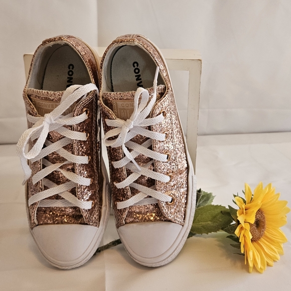 Converse Glitter Chuck Taylor All Star Junior. Dust Pink Glitter Size 2. - Picture 5 of 16